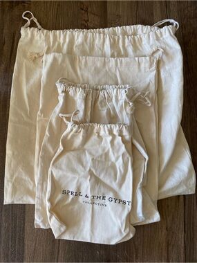 Spell & The Gypsy Collective Cream Drawstring Logo Bag